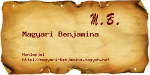 Magyari Benjamina névjegykártya